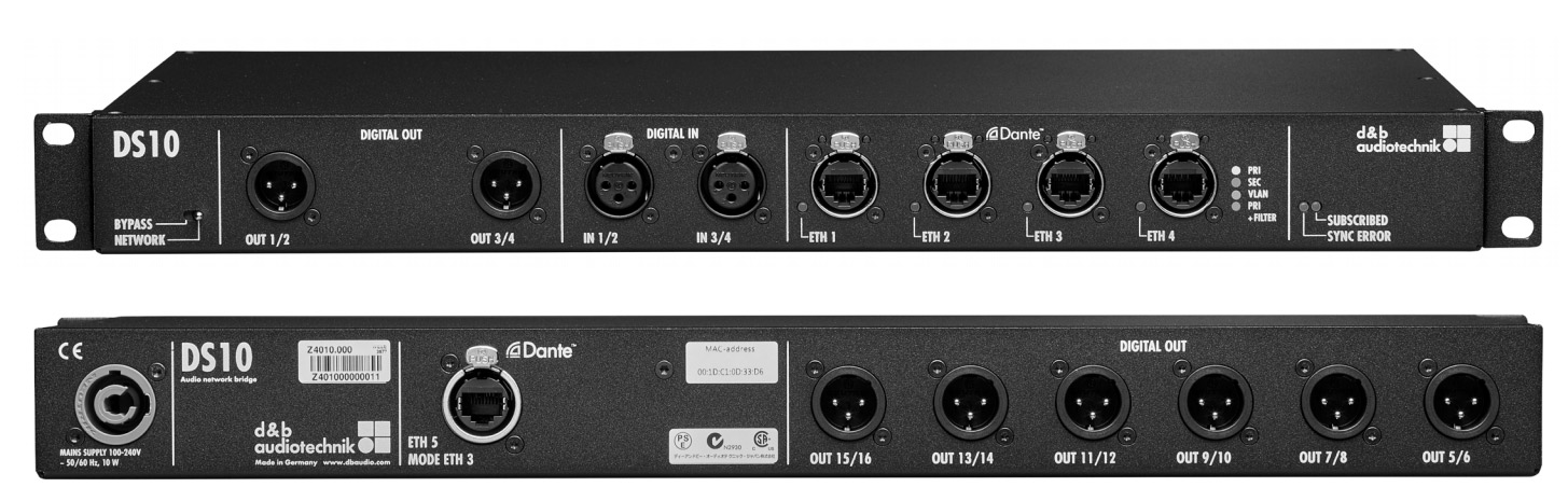 db audiotechnik Soundscape DS10 Audio Network Bridge DANTE AES3 AES EBU converter