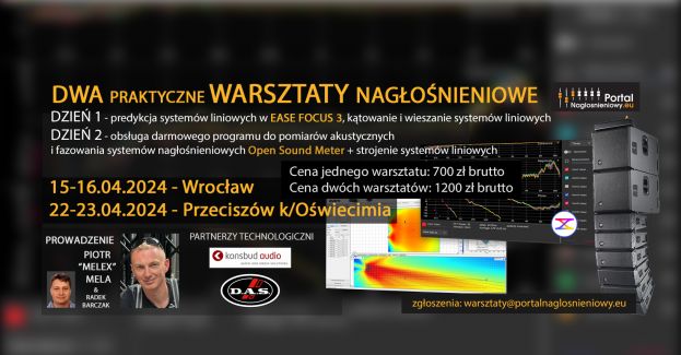 EASE Focus 3 i Open Sound Meter - 2-dniowe warsztaty we Wrocławiu i w Przeciszewie pod Oświęcimiem