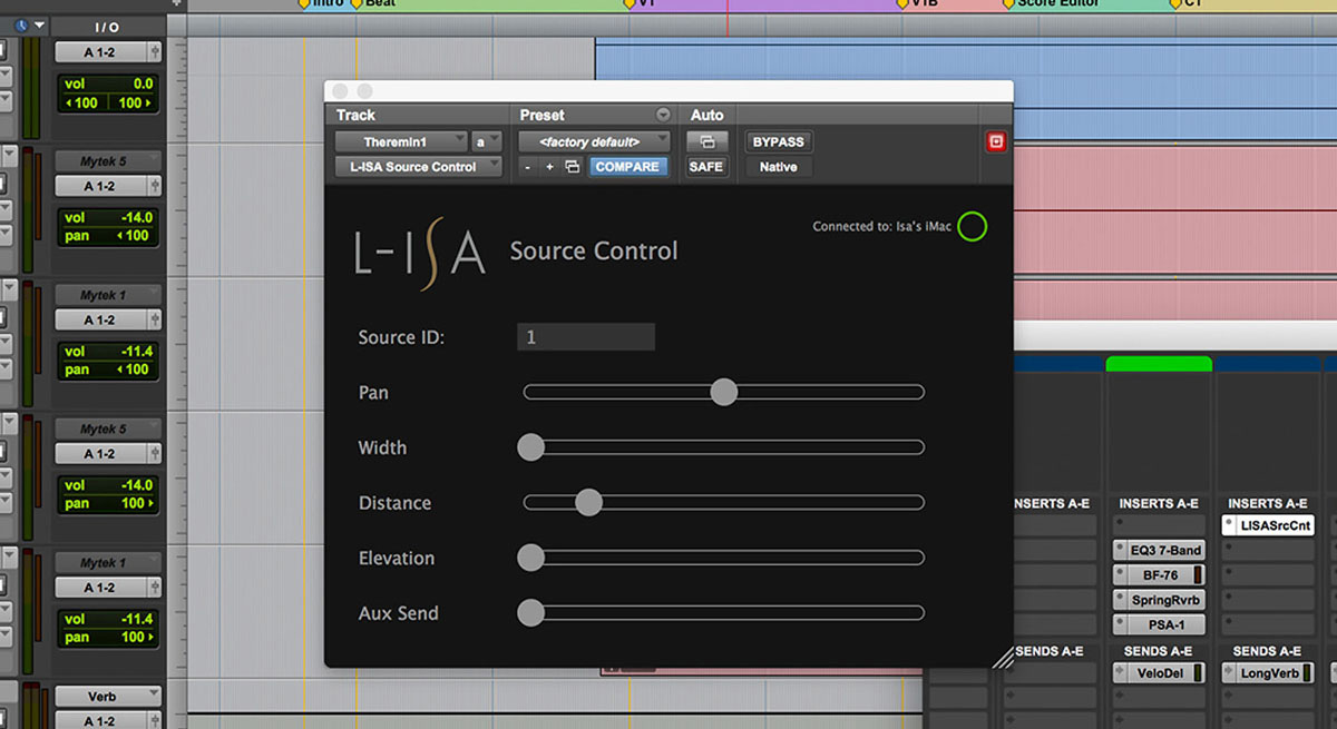 L ISA Controller plug in ProTools software L ISA Source Control