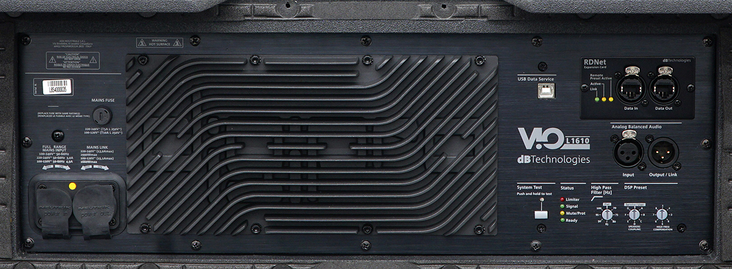 dBTechnologies VIO L1610 line array rear pannel back zoom