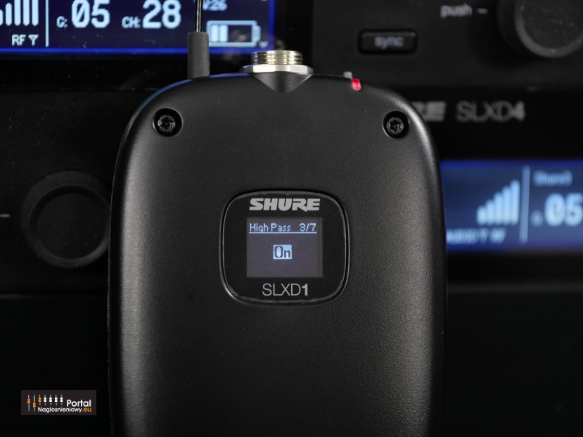 Shure SLX D SLXD1 body pack belt pack LCD HiPass ON
