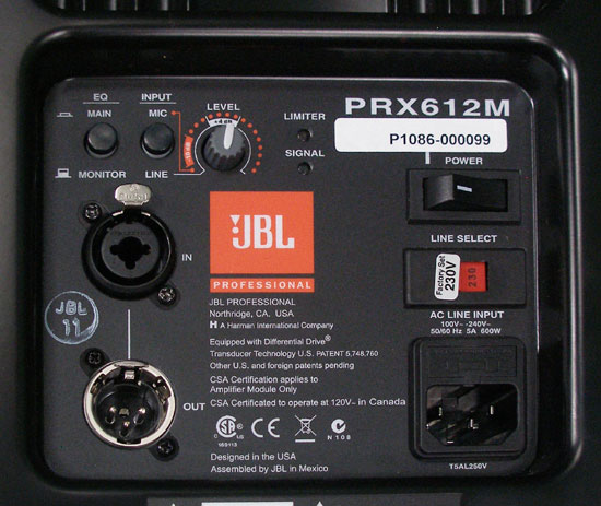 JBL PRX612M puszka sterowanie zoom