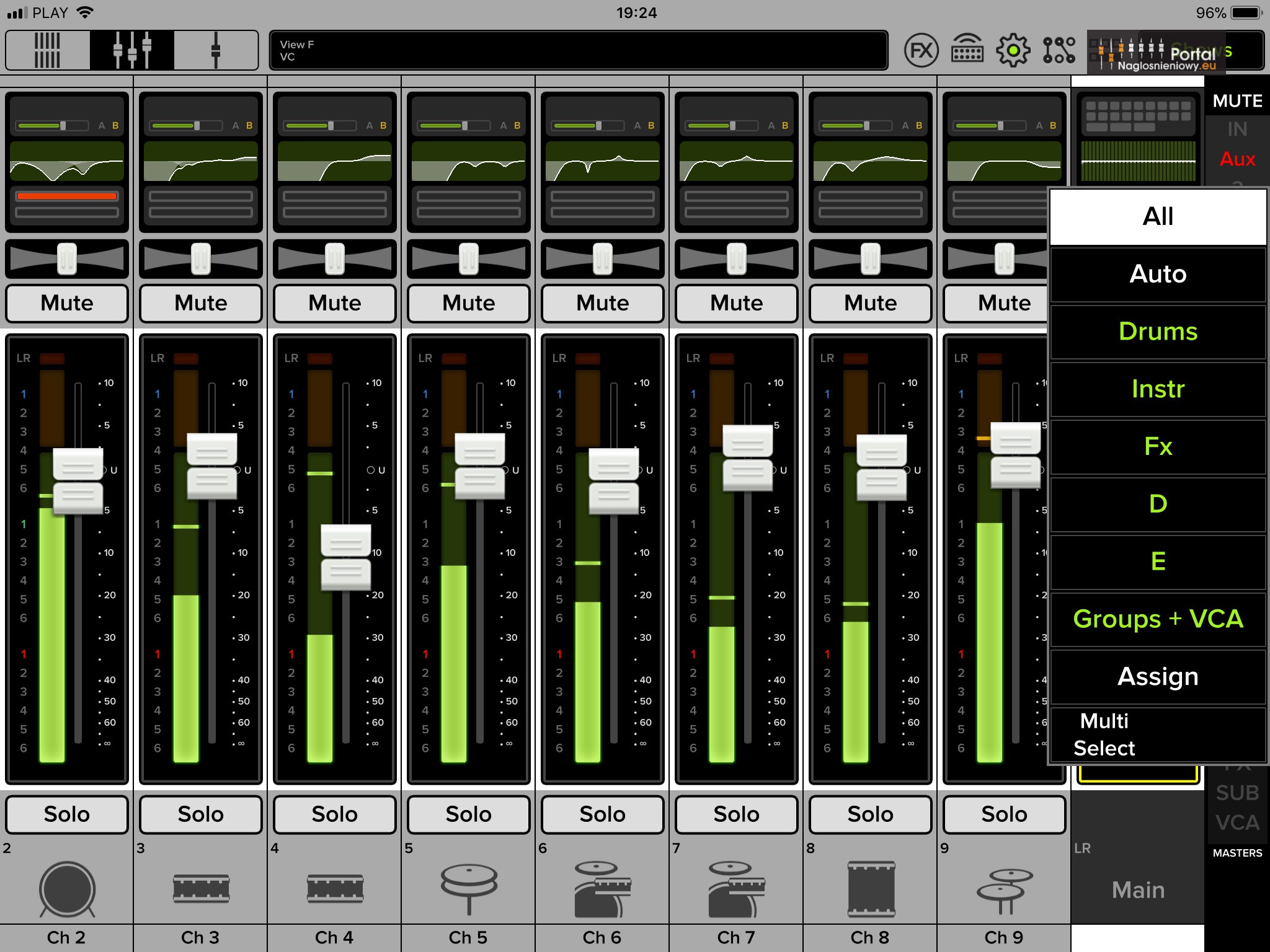Mackie DL16S Master Fader 5 User Layers