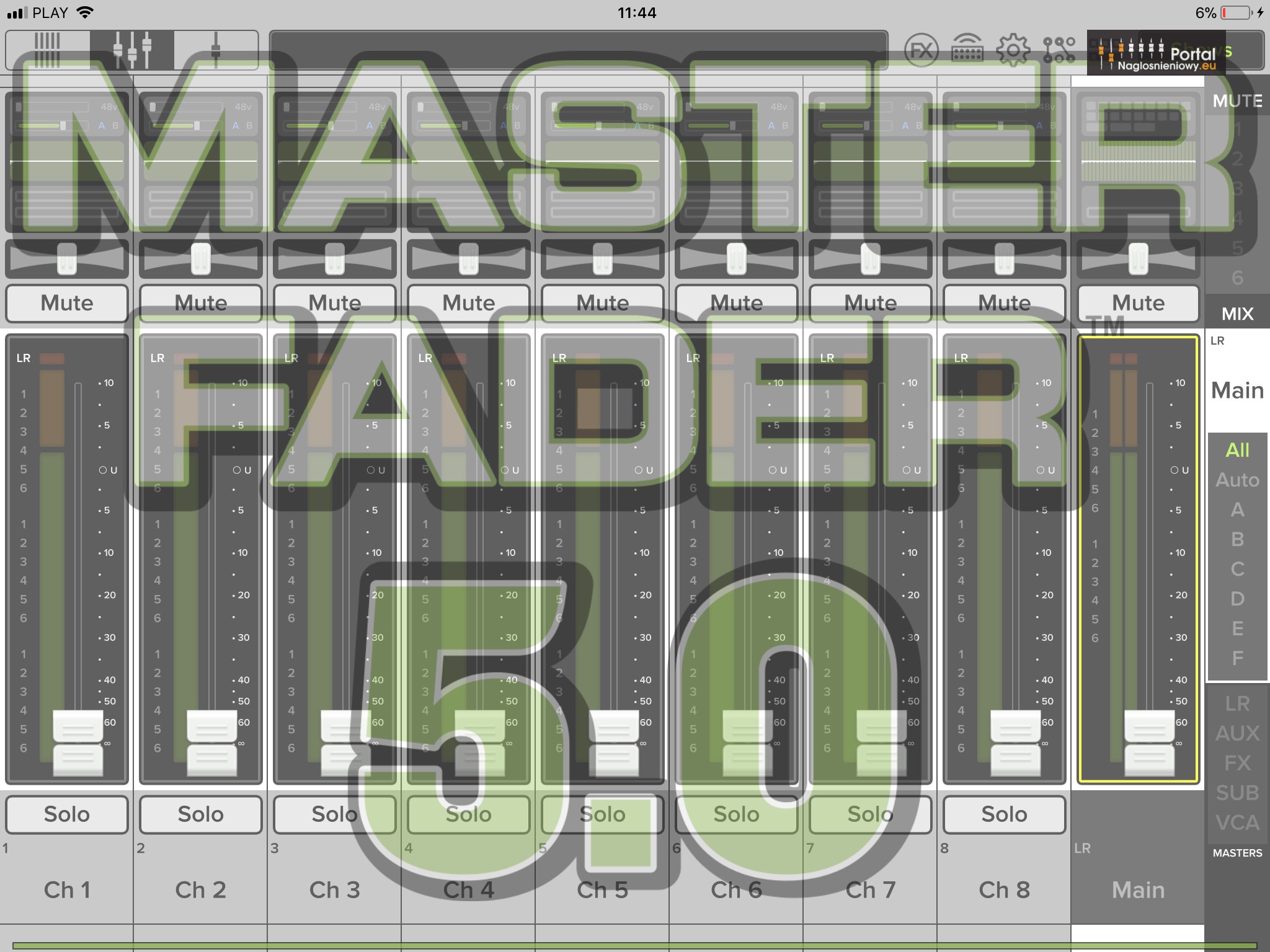 Mackie DL16S Master Fader 5 ekran