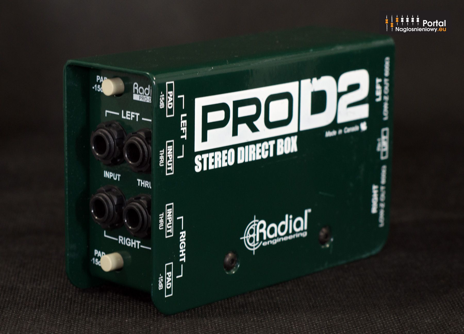 Radial PRO D2 stereo dibox vert angle