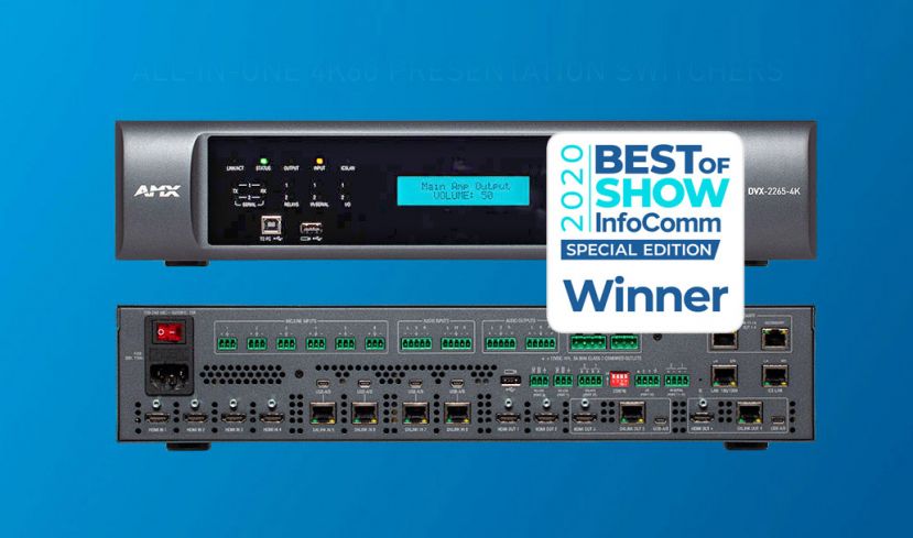 AMX DVX 4K60 All-in-one – prezentacyjny switcher wideo z nagrodą BEST of SHOW 2020 na InfoComm