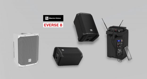 Electro-Voice EVERSE 8 – zasilany akumulatorowo zestaw głośnikowy z mikserem, Bluetooth, linią opóźniającą i IP43